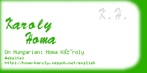 karoly homa business card